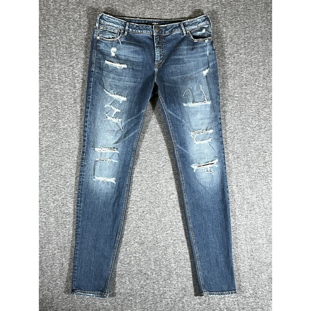 Silver Women's Jean Avery Skinny Ankle Size 38x37 Stretch Med Wash